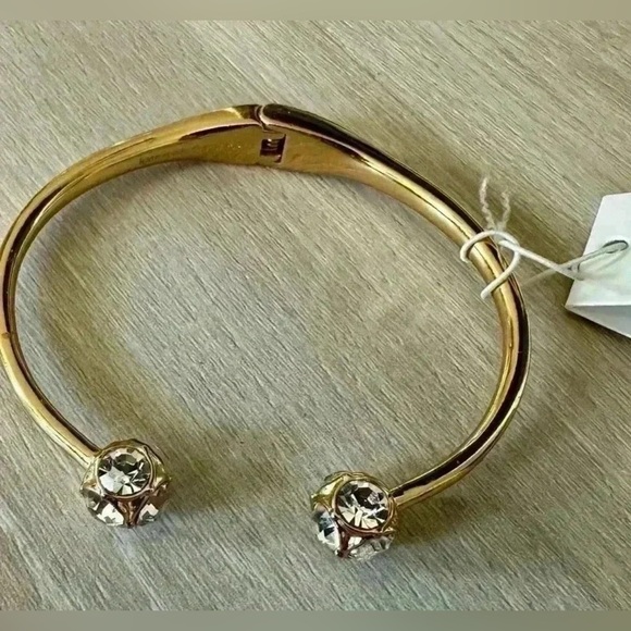Kate Spade Lady Marmalade Clear/Gold Bangle Bracelet New - Picture 4 of 8
